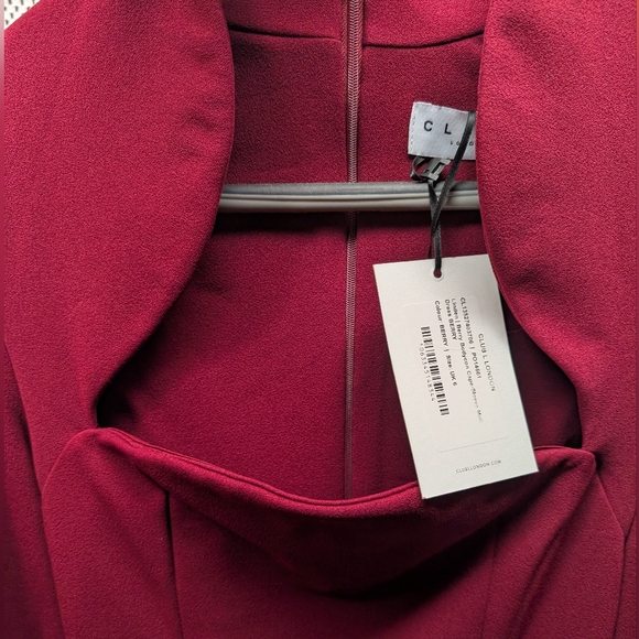 Berry Bodycon Cape-Sleeve Midi Dress - Picture 2 of 7